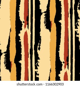 Seamless Background with Stripes Painted Lines. Texture with Vertical Brush Strokes. Scribbled Grunge Rapport for Linen, Fabric, Wallpaper. Rustic Vector Background