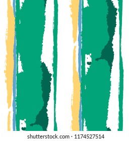 Seamless Background with Stripes Painted Lines. Texture with Vertical Dry Brush Strokes. Scribbled Grunge Pattern for Sportswear, Fabric, Cloth. Rustic Vector Background with Stripes