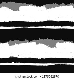 Seamless Background with Stripes Painted Lines. Texture with Horizontal Brush Strokes. Scribbled Grunge Pattern for Linen, Fabric, Textile. Retro Vector Background