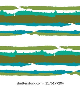 Seamless Background with Stripes Painted Lines. Texture with Horizontal Dry Brush Strokes. Scribbled Grunge Motif for Sportswear, Fabric, Cloth. Retro Vector Background
