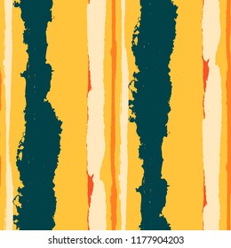 Seamless Background with Stripes Painted Lines. Texture with Vertical Dry Brush Strokes. Scribbled Grunge Pattern for Sportswear, Fabric, Wallpaper. Trendy Vector Background