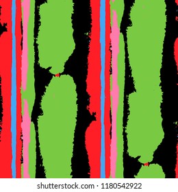 Seamless Background with Stripes Painted Lines. Texture with Vertical Brush Strokes. Scribbled Grunge Rapport for Sportswear, Paper, Cloth. Retro Vector Background with Stripes