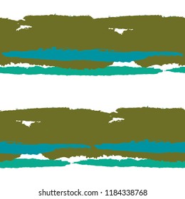 Seamless Background with Stripes Painted Lines. Texture with Horizontal Brush Strokes. Scribbled Grunge Motif for Cloth, Fabric, Textile. Retro Vector Background with Stripes