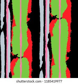 Seamless Background with Stripes Painted Lines. Texture with Vertical Brush Strokes. Scribbled Grunge Pattern for Sportswear, Fabric, Wallpaper. Retro Vector Background