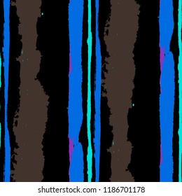 Seamless Background with Stripes Painted Lines. Texture with Vertical Brush Strokes. Scribbled Grunge Rapport for Cloth, Fabric, Textile. Retro Vector Background with Stripes