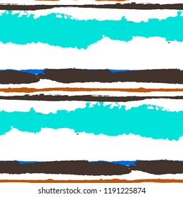 Seamless Background with Stripes Painted Lines. Texture with Horizontal Dry Brush Strokes. Scribbled Grunge Rapport for Sportswear, Fabric, Cloth. Rustic Vector Background