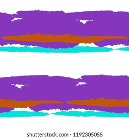 Seamless Background with Stripes Painted Lines. Texture with Horizontal Dry Brush Strokes. Scribbled Grunge Rapport for Linen, Fabric, Textile. Rustic Vector Background with Stripes
