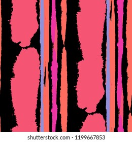 Seamless Background with Stripes Painted Lines. Texture with Vertical Brush Strokes. Scribbled Grunge Rapport for Linen, Fabric, Wallpaper. Rustic Vector Background
