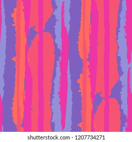 Seamless Background with Stripes Painted Lines. Texture with Vertical Brush Strokes. Scribbled Grunge Motif for Sportswear, Paper, Cloth. Retro Vector Background