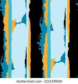 Seamless Background with Stripes Painted Lines. Texture with Vertical Brush Strokes. Scribbled Grunge Pattern for Cloth, Fabric, Textile. Trendy Vector Background with Stripes