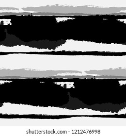 Seamless Background with Stripes Painted Lines. Texture with Horizontal Brush Strokes. Scribbled Grunge Pattern for Sportswear, Fabric, Cloth. Retro Vector Background