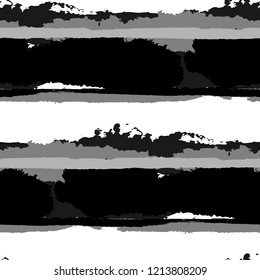 Seamless Background with Stripes Painted Lines. Texture with Horizontal Brush Strokes. Scribbled Grunge Motif for Sportswear, Paper, Cloth. Rustic Vector Background with Stripes