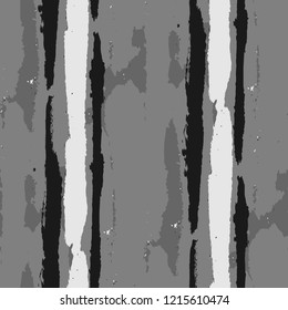 Seamless Background with Stripes Painted Lines. Texture with Vertical Dry Brush Strokes. Scribbled Grunge Rapport for Cloth, Swimwear, Textile. Retro Vector Background