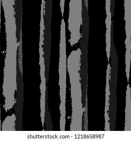 Seamless Background with Stripes Painted Lines. Texture with Vertical Brush Strokes. Scribbled Grunge Rapport for Linen, Fabric, Textile. Rustic Vector Background with Stripes