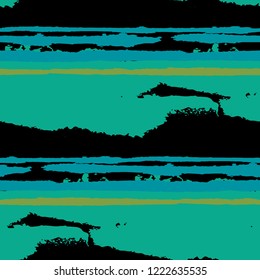 Seamless Background with Stripes Painted Lines. Texture with Horizontal Brush Strokes. Scribbled Grunge Pattern for Sportswear, Paper, Cloth. Rustic Vector Background with Stripes