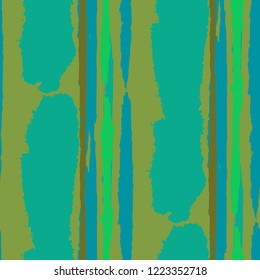 Seamless Background with Stripes Painted Lines. Texture with Vertical Brush Strokes. Scribbled Grunge Pattern for Cloth, Swimwear, Textile. Retro Vector Background