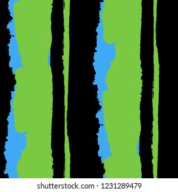 Seamless Background with Stripes Painted Lines. Texture with Vertical Brush Strokes. Scribbled Grunge Rapport for Cloth, Swimwear, Textile. Retro Vector Background