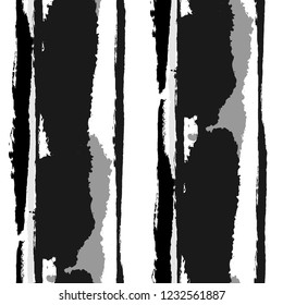 Seamless Background with Stripes Painted Lines. Texture with Vertical Brush Strokes. Scribbled Grunge Motif for Sportswear, Fabric, Cloth. Rustic Vector Background with Stripes