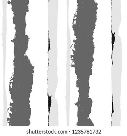 Seamless Background with Stripes Painted Lines. Texture with Vertical Brush Strokes. Scribbled Grunge Motif for Linen, Fabric, Wallpaper. Rustic Vector Background