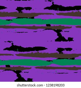 Seamless Background with Stripes Painted Lines. Texture with Horizontal Brush Strokes. Scribbled Grunge Rapport for Sportswear, Fabric, Cloth. Rustic Vector Background with Stripes