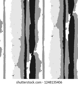 Seamless Background with Stripes Painted Lines. Texture with Vertical Brush Strokes. Scribbled Grunge Pattern for Linen, Fabric, Wallpaper. Retro Vector Background with Stripes