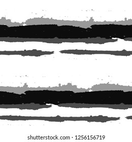 Seamless Background with Stripes Painted Lines. Texture with Horizontal Brush Strokes. Scribbled Grunge Rapport for Linen, Fabric, Textile. Retro Vector Background