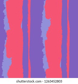 Seamless Background with Stripes Painted Lines. Texture with Vertical Dry Brush Strokes. Scribbled Grunge Pattern for Cloth, Swimwear, Textile. Rustic Vector Background