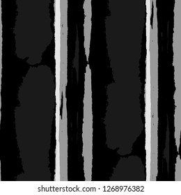 Seamless Background with Stripes Painted Lines. Texture with Vertical Dry Brush Strokes. Scribbled Grunge Motif for Cloth, Swimwear, Textile. Retro Vector Background
