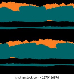 Seamless Background with Stripes Painted Lines. Texture with Horizontal Brush Strokes. Scribbled Grunge Rapport for Linen, Fabric, Wallpaper. Retro Vector Background with Stripes