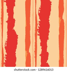 Seamless Background with Stripes Painted Lines. Texture with Vertical Dry Brush Strokes. Scribbled Grunge Pattern for Sportswear, Fabric, Cloth. Trendy Vector Background