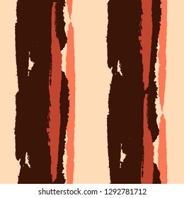 Seamless Background with Stripes Painted Lines. Texture with Vertical Dry Brush Strokes. Scribbled Grunge Pattern for Sportswear, Fabric, Cloth. Rustic Vector Background with Stripes