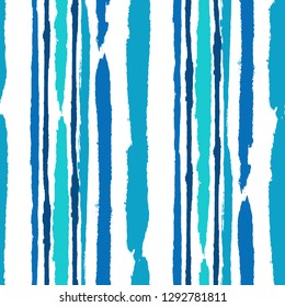 Seamless Background with Stripes Painted Lines. Texture with Vertical Dry Brush Strokes. Scribbled Grunge Motif for Sportswear, Paper, Cloth. Trendy Vector Background with Stripes