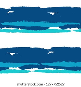 Seamless Background with Stripes Painted Lines. Texture with Horizontal Dry Brush Strokes. Scribbled Grunge Rapport for Cloth, Fabric, Textile. Retro Vector Background with Stripes