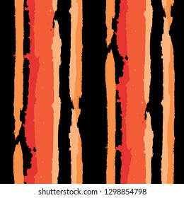 Seamless Background with Stripes Painted Lines. Texture with Vertical Dry Brush Strokes. Scribbled Grunge Motif for Sportswear, Fabric, Cloth. Retro Vector Background with Stripes