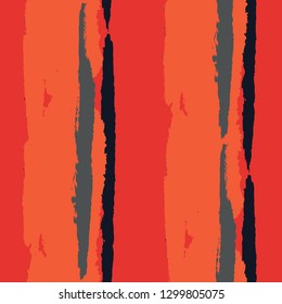 Seamless Background with Stripes Painted Lines. Texture with Vertical Dry Brush Strokes. Scribbled Grunge Rapport for Sportswear, Paper, Cloth. Trendy Vector Background with Stripes