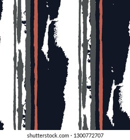 Seamless Background with Stripes Painted Lines. Texture with Vertical Brush Strokes. Scribbled Grunge Pattern for Sportswear, Fabric, Cloth. Retro Vector Background