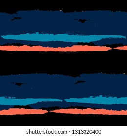 Seamless Background with Stripes Painted Lines. Texture with Horizontal Brush Strokes. Scribbled Grunge Rapport for Sportswear, Fabric, Wallpaper. Rustic Vector Background with Stripes