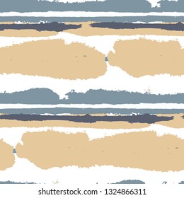 Seamless Background with Stripes Painted Lines. Texture with Horizontal Brush Strokes. Scribbled Grunge Rapport for Sportswear, Fabric, Wallpaper. Retro Vector Background