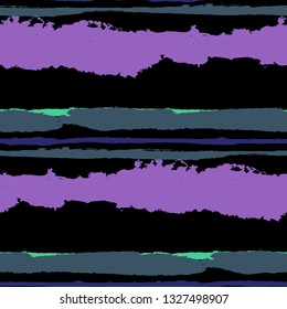 Seamless Background with Stripes Painted Lines. Texture with Horizontal Brush Strokes. Scribbled Grunge Motif for Sportswear, Fabric, Wallpaper. Retro Vector Background with Stripes