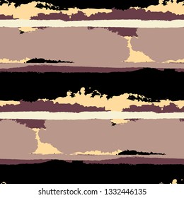 Seamless Background with Stripes Painted Lines. Texture with Horizontal Brush Strokes. Scribbled Grunge Rapport for Sportswear, Paper, Cloth. Retro Vector Background