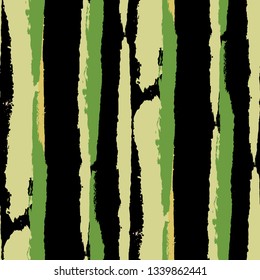 Seamless Background with Stripes Painted Lines. Texture with Vertical Dry Brush Strokes. Scribbled Grunge Motif for Cloth, Fabric, Textile. Rustic Vector Background