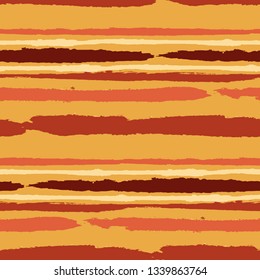 Seamless Background with Stripes Painted Lines. Texture with Horizontal Brush Strokes. Scribbled Grunge Rapport for Cloth, Swimwear, Textile. Trendy Vector Background