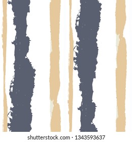 Seamless Background with Stripes Painted Lines. Texture with Vertical Dry Brush Strokes. Scribbled Grunge Motif for Sportswear, Fabric, Wallpaper. Rustic Vector Background with Stripes