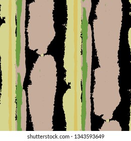 Seamless Background with Stripes Painted Lines. Texture with Vertical Dry Brush Strokes. Scribbled Grunge Rapport for Sportswear, Paper, Cloth. Trendy Vector Background