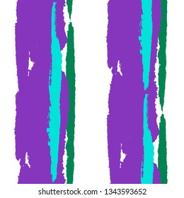 Seamless Background with Stripes Painted Lines. Texture with Vertical Dry Brush Strokes. Scribbled Grunge Motif for Linen, Fabric, Wallpaper. Rustic Vector Background with Stripes