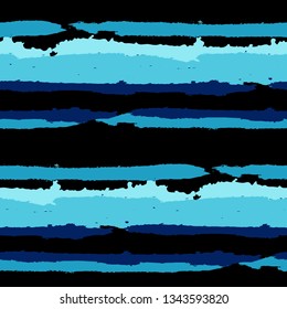 Seamless Background with Stripes Painted Lines. Texture with Horizontal Brush Strokes. Scribbled Grunge Rapport for Sportswear, Paper, Cloth. Trendy Vector Background