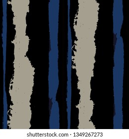 Seamless Background with Stripes Painted Lines. Texture with Vertical Brush Strokes. Scribbled Grunge Pattern for Cloth, Fabric, Textile. Retro Vector Background with Stripes