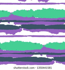 Seamless Background with Stripes Painted Lines. Texture with Horizontal Dry Brush Strokes. Scribbled Grunge Rapport for Linen, Fabric, Textile. Rustic Vector Background with Stripes