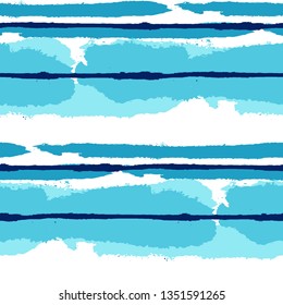 Seamless Background with Stripes Painted Lines. Texture with Horizontal Brush Strokes. Scribbled Grunge Rapport for Linen, Fabric, Wallpaper. Rustic Vector Background with Stripes