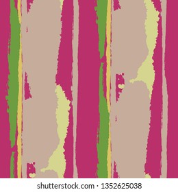 Seamless Background with Stripes Painted Lines. Texture with Vertical Dry Brush Strokes. Scribbled Grunge Rapport for Cloth, Fabric, Textile. Rustic Vector Background with Stripes